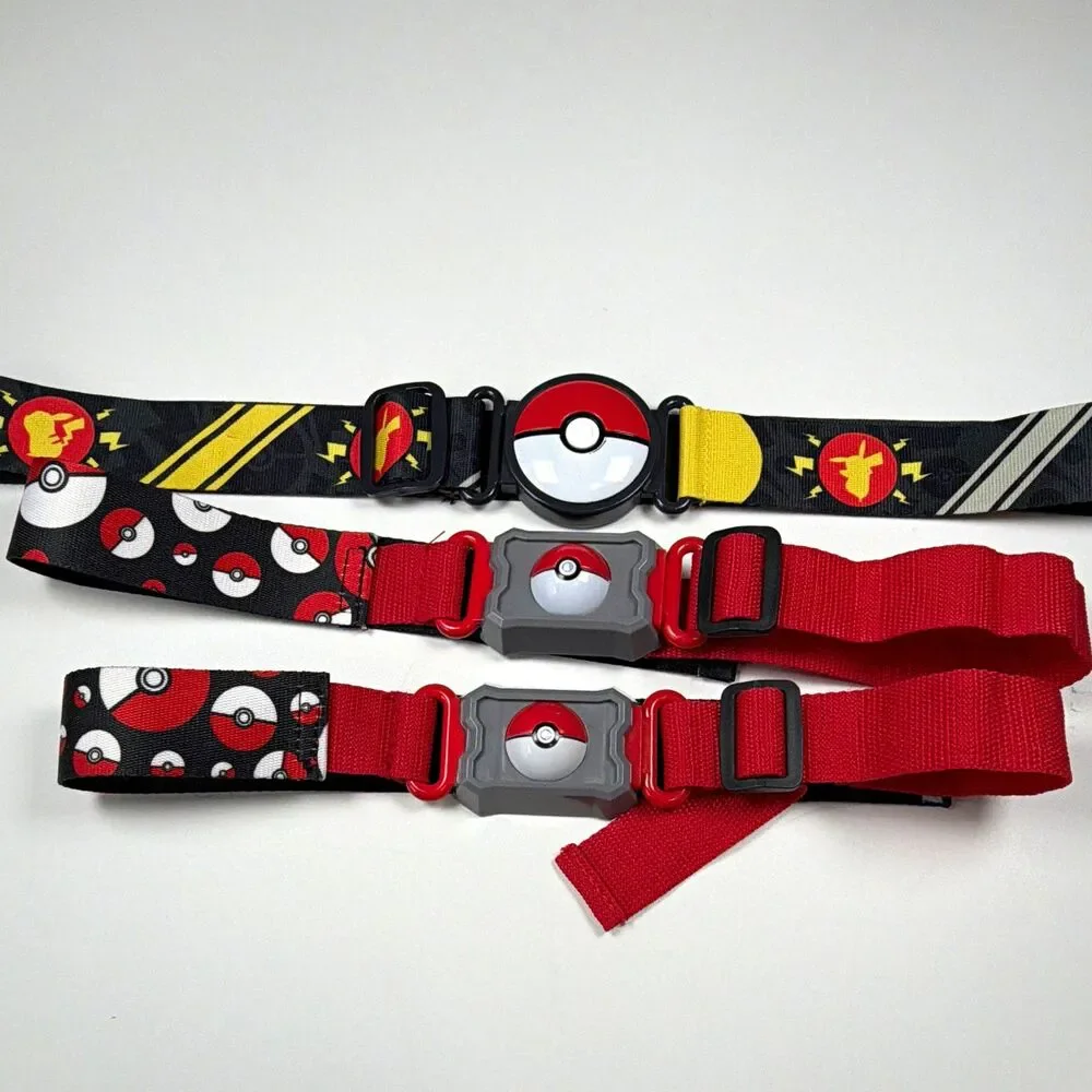 Pokemon Pikachu Boys Belt Lot of 3 Poké Ball Buckle Adjustable